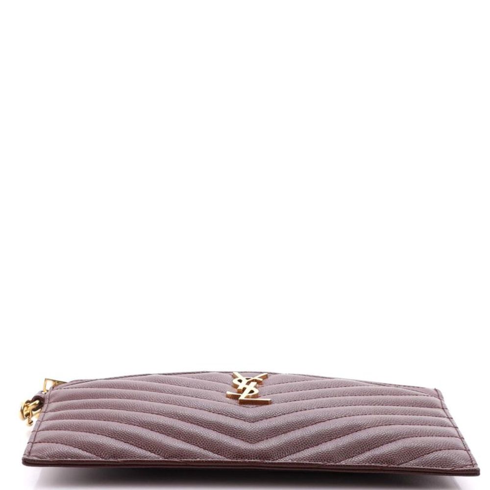 Saint Laurent Burgundy Leather Clutch - Picture 4 of 6